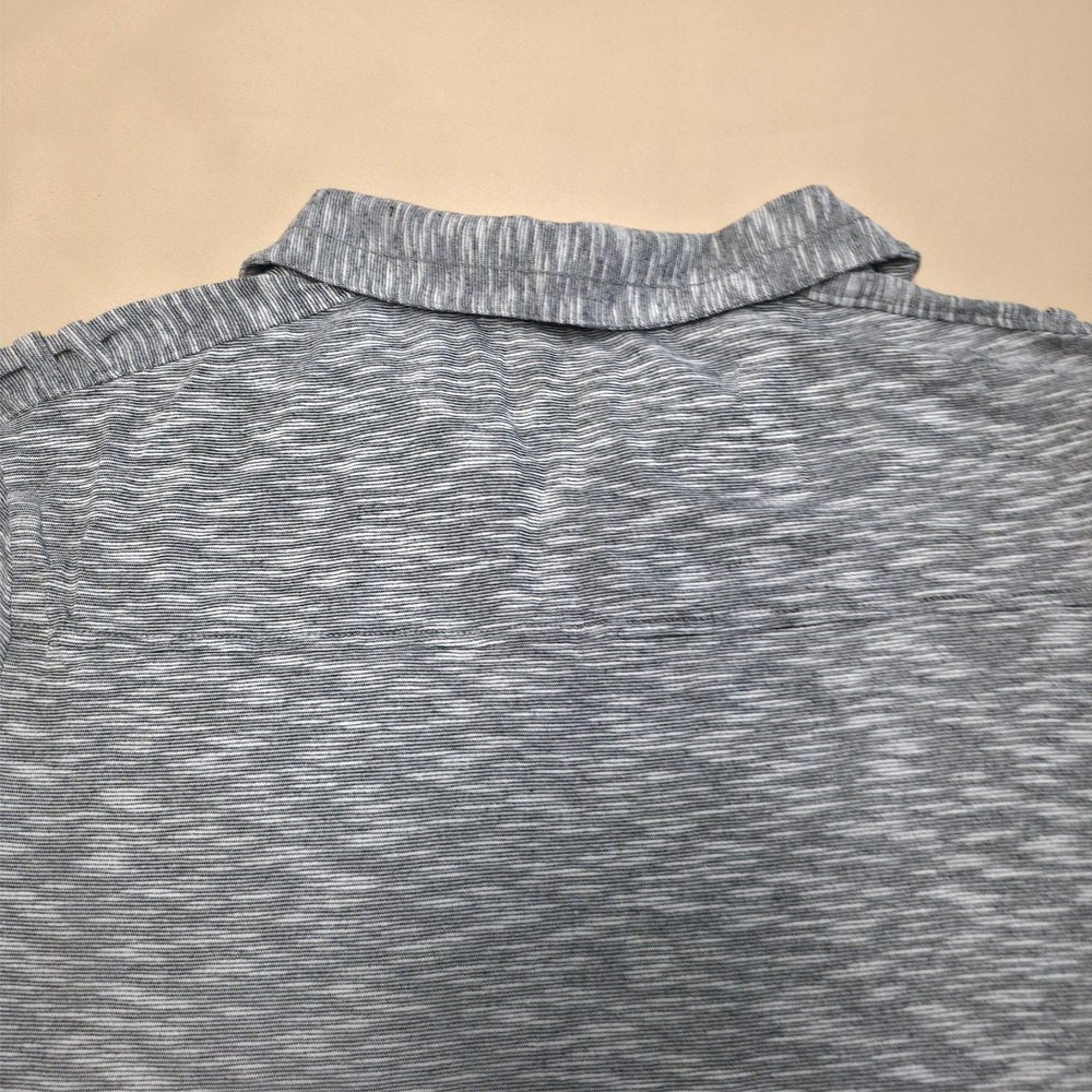 Rock & Republic Iconic Polo‎ Gray White Striped 2 Pocket Mens Large RN73277 - Picture 7 of 8